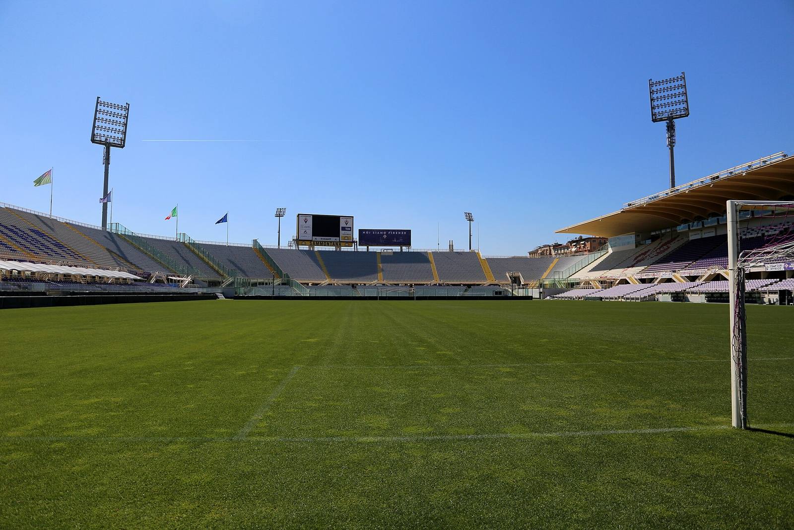 The pitch at the Stadio Artemio Franchi in Florence, where Como beat Fiorentina 3-1 in Serie A round seven on Sunday 18 October.