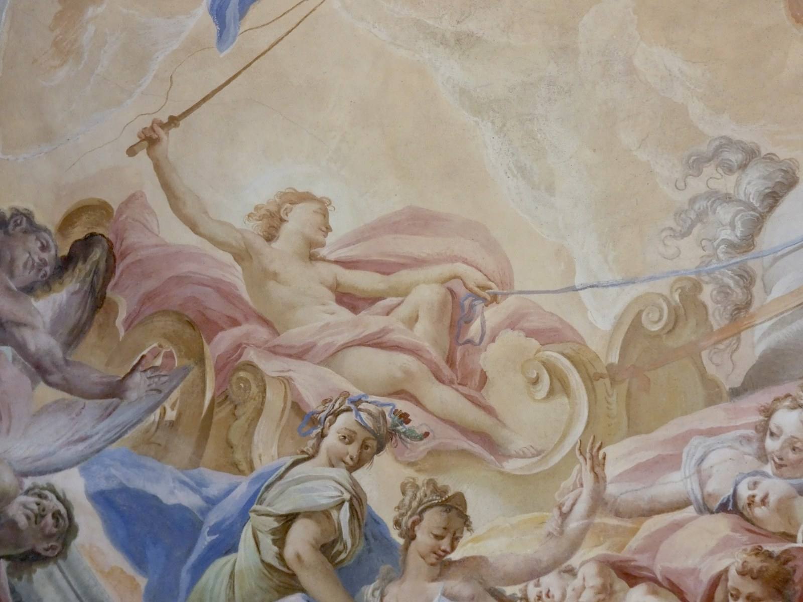 The Triumph of Apollo, an eighteenth-century fresco in the great hall of Palazzo Scotti in Laino, Val d'Intelvi.