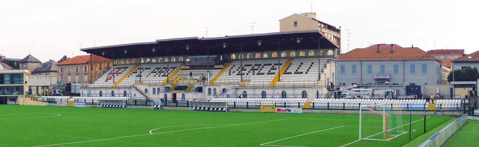 The main stand and south terrace of the Silvio Piola: Lecco closed the first half two goals ahead and ran away with the match after the break, with five different scorers.